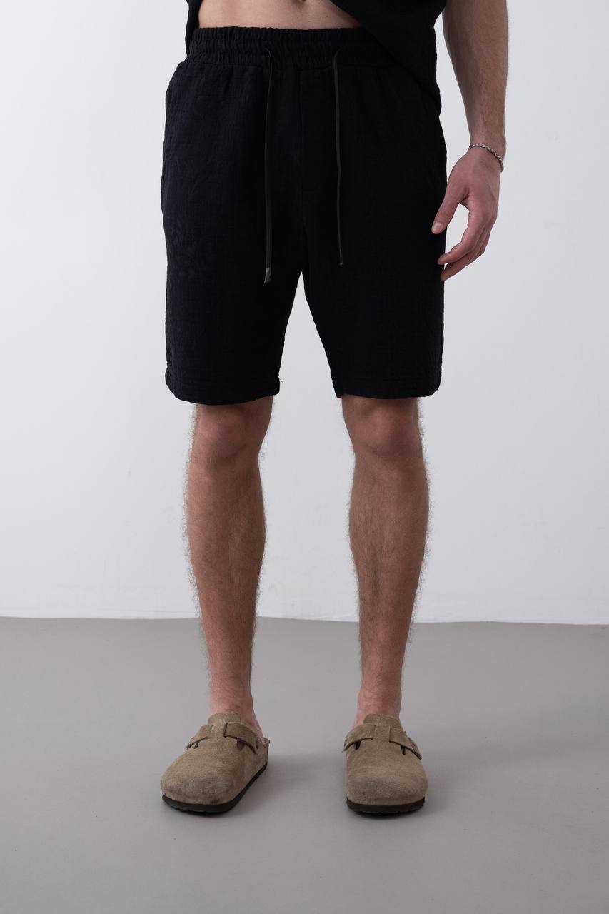 BLACK PATTERNED SHORT