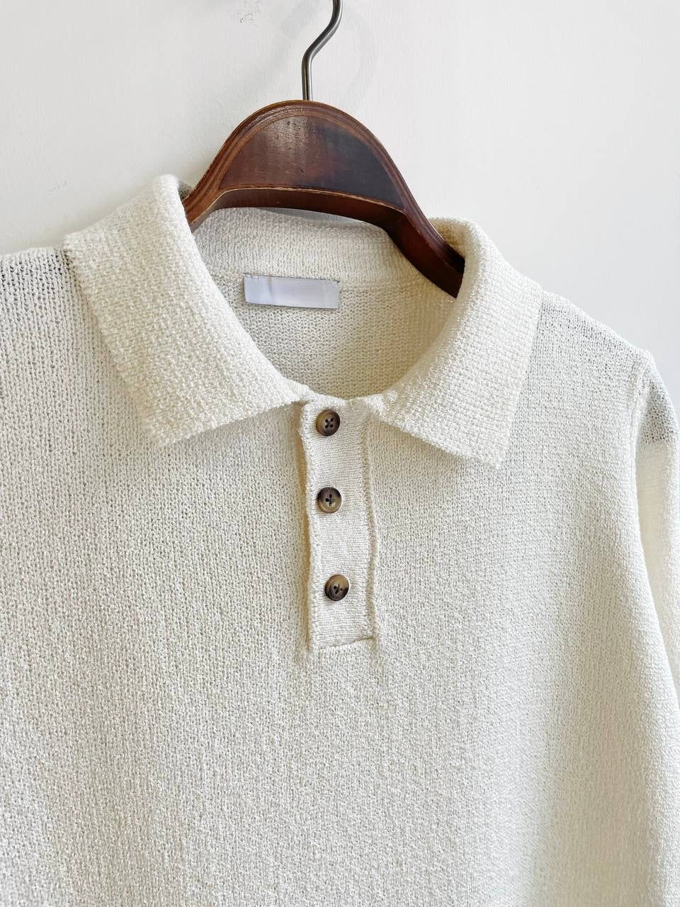 WHITE KNITWEAR POLO
