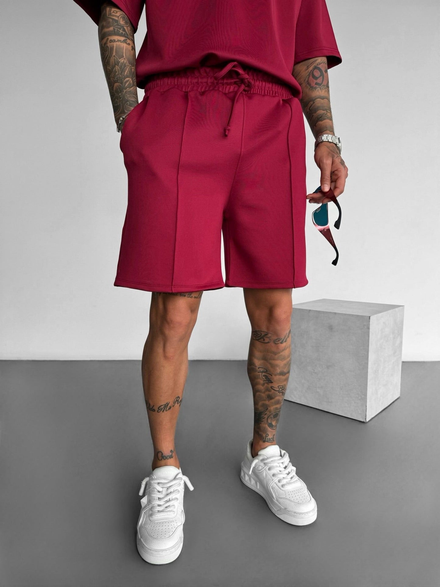 RED SHORT AND SHIRT SET