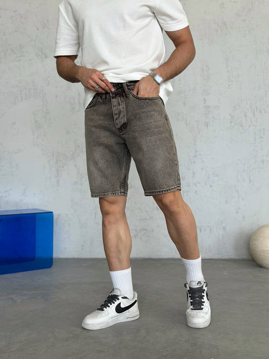 DARK GREY DENIM SHORT