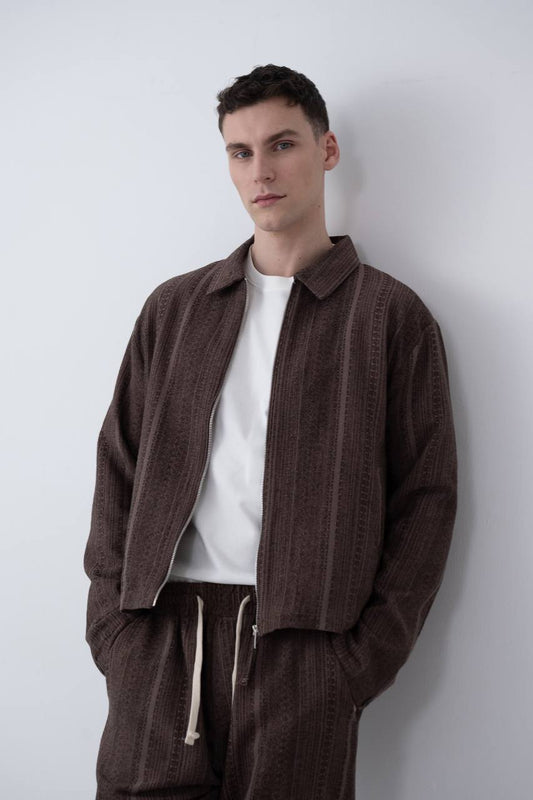 BROWN CORD JACKET SET