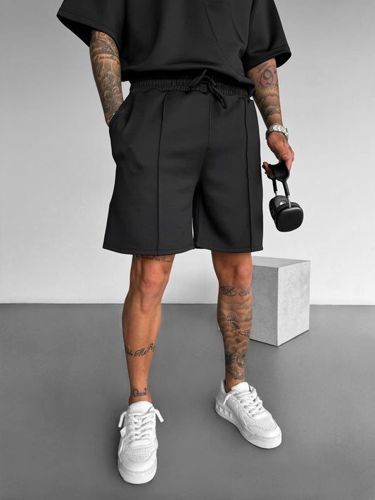 BLACK SHORT AND SHIRT SET