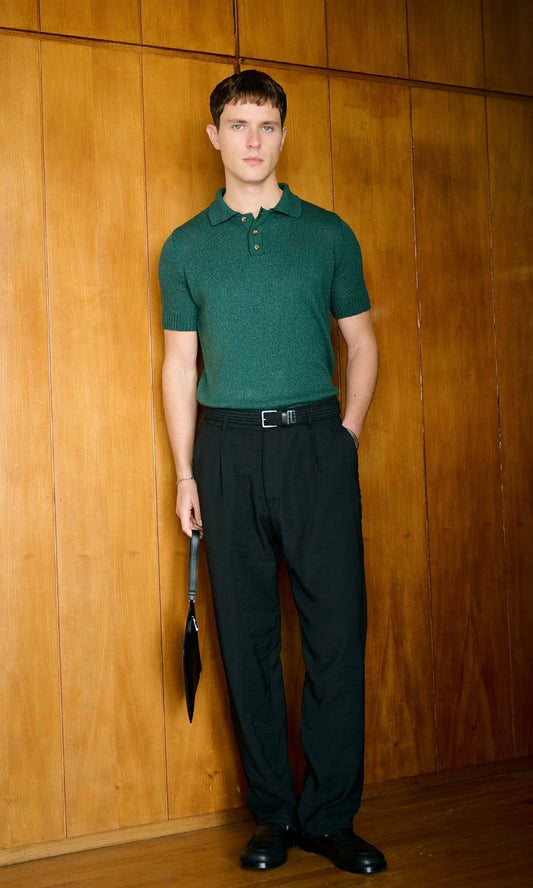 GREEN KNITWEAR POLO